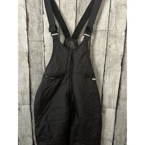 VTG Ski Gear Snow Bib Pants Medium Black Insulated Waterproof Skicore Y2K